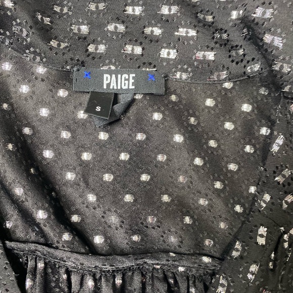 Paige Metallic Long Sleeve Bow Tie Silk Blouse - Picture 5 of 6